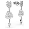 Boucles d’oreilles pendantes Idyllia, tailles variées, cœur transpercé d’une flèche, blanches, plaquées rhodium Boucles d’oreilles pendantes Idyllia, tailles variées, cœur transpercé d’une flèche, blanches, plaquées rhodium
