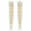 Boucles d’oreilles pendantes Idyllia, tailles variées, longues, blanches, plaquées or