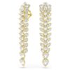 Boucles d’oreilles pendantes Idyllia, tailles variées, longues, blanches, plaquées or