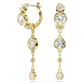 Boucles d’oreilles pendantes Imber, taille ronde, blanches, finition en métaux mélangés