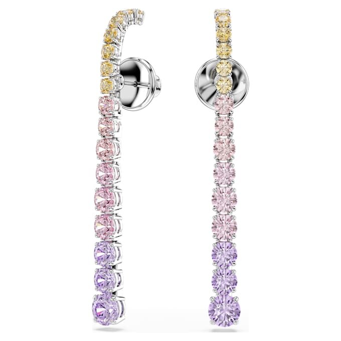 Boucles d’oreilles pendantes Matrix à dégradé de tailles rondes, multicolores, plaquées rhodium Boucles d’oreilles pendantes Matrix à dégradé de tailles rondes, multicolores, plaquées rhodium