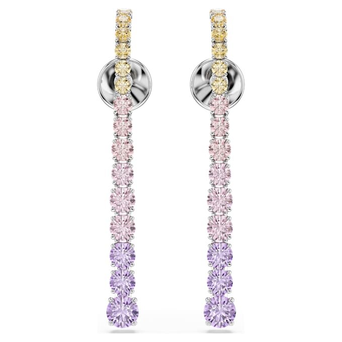 Boucles d’oreilles pendantes Matrix à dégradé de tailles rondes, multicolores, plaquées rhodium Boucles d’oreilles pendantes Matrix à dégradé de tailles rondes, multicolores, plaquées rhodium
