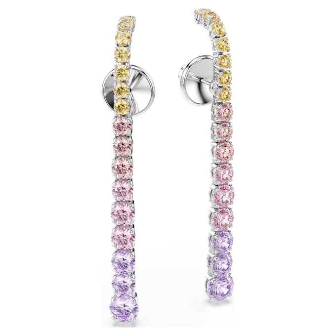 Boucles d’oreilles pendantes Matrix à dégradé de tailles rondes, multicolores, plaquées rhodium Boucles d’oreilles pendantes Matrix à dégradé de tailles rondes, multicolores, plaquées rhodium