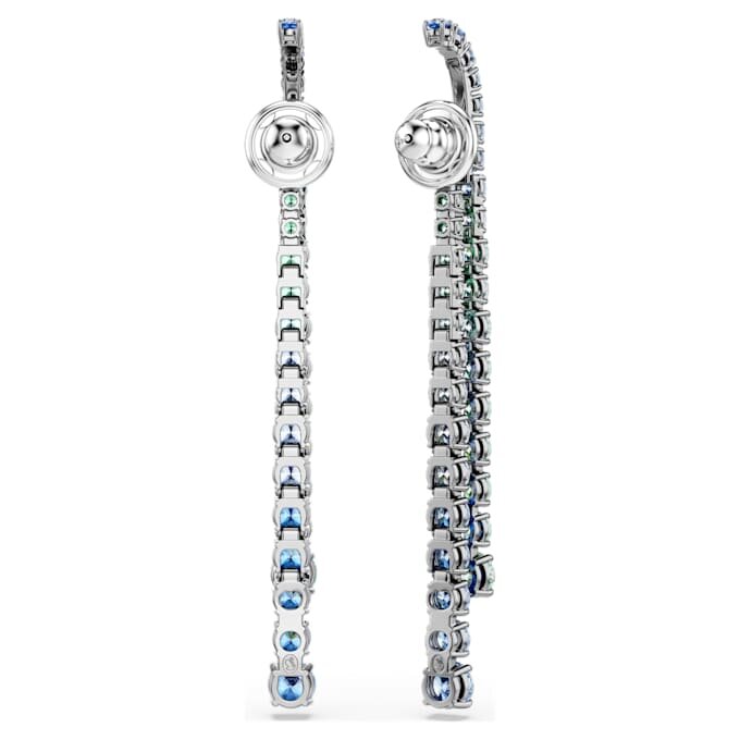 Boucles d’oreilles pendantes Matrix à gradation de tailles rondes, multicolores, plaquées ruthénium Boucles d’oreilles pendantes Matrix à gradation de tailles rondes, multicolores, plaquées ruthénium