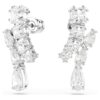 Boucles d’oreilles pendantes Matrix, tailles variées, blanches, plaquées rhodium
