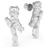 Boucles d’oreilles pendantes Matrix, tailles variées, blanches, plaquées rhodium