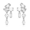 Boucles d’oreilles pendantes Mesmera, tailles variées, blanches, plaquées rhodium Boucles d’oreilles pendantes Mesmera, tailles variées, blanches, plaquées rhodium