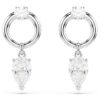 Boucles d’oreilles pendantes Mesmera, tailles variées, blanches, plaquées rhodium Boucles d’oreilles pendantes Mesmera, tailles variées, blanches, plaquées rhodium