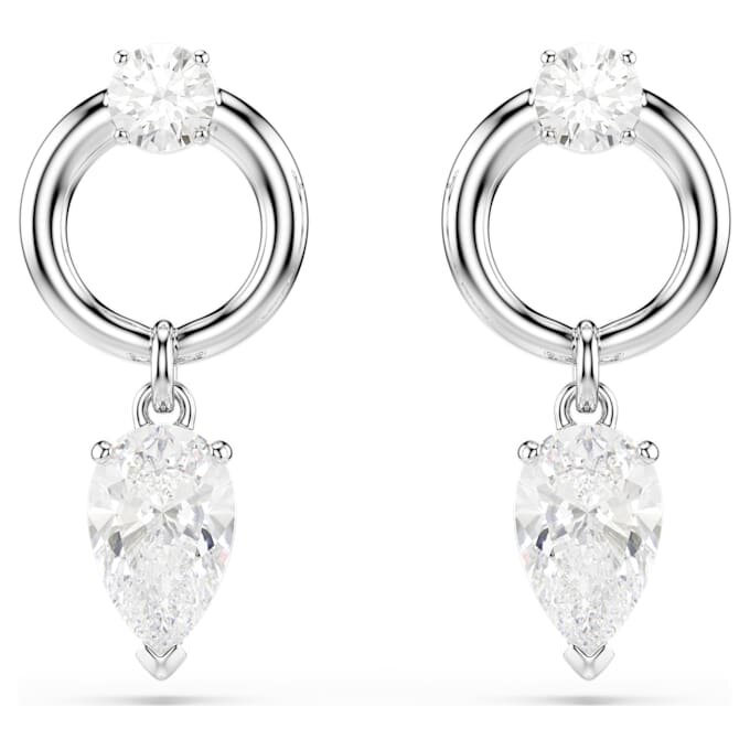 Boucles d’oreilles pendantes Mesmera, tailles variées, blanches, plaquées rhodium Boucles d’oreilles pendantes Mesmera, tailles variées, blanches, plaquées rhodium
