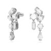 Boucles d’oreilles pendantes Mesmera, tailles variées, blanches, plaquées rhodium Boucles d’oreilles pendantes Mesmera, tailles variées, blanches, plaquées rhodium