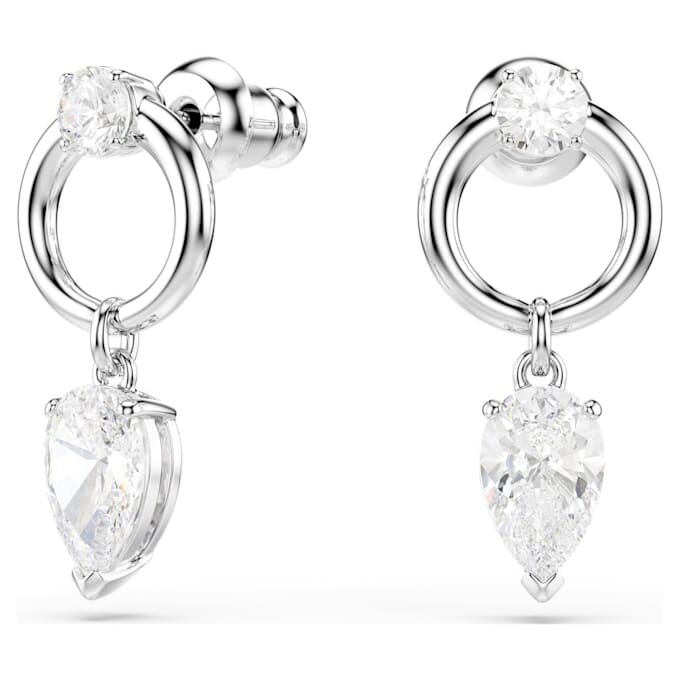 Boucles d’oreilles pendantes Mesmera, tailles variées, blanches, plaquées rhodium Boucles d’oreilles pendantes Mesmera, tailles variées, blanches, plaquées rhodium