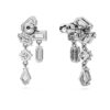 Boucles d’oreilles pendantes Mesmera, tailles variées, blanches, plaquées rhodium Boucles d’oreilles pendantes Mesmera, tailles variées, blanches, plaquées rhodium