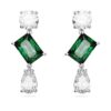 Boucles d’oreilles pendantes Mesmera à tailles variées, vertes, plaquées rhodium Boucles d’oreilles pendantes Mesmera à tailles variées, vertes, plaquées rhodium