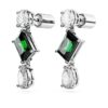 Boucles d’oreilles pendantes Mesmera à tailles variées, vertes, plaquées rhodium Boucles d’oreilles pendantes Mesmera à tailles variées, vertes, plaquées rhodium