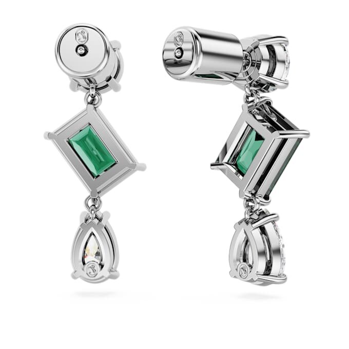 Boucles d’oreilles pendantes Mesmera à tailles variées, vertes, plaquées rhodium Boucles d’oreilles pendantes Mesmera à tailles variées, vertes, plaquées rhodium