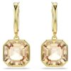 Boucles d’oreilles pendantes Millenia, taille carrée, couleur caramel, plaquées or Boucles d’oreilles pendantes Millenia, taille carrée, couleur caramel, plaquées or