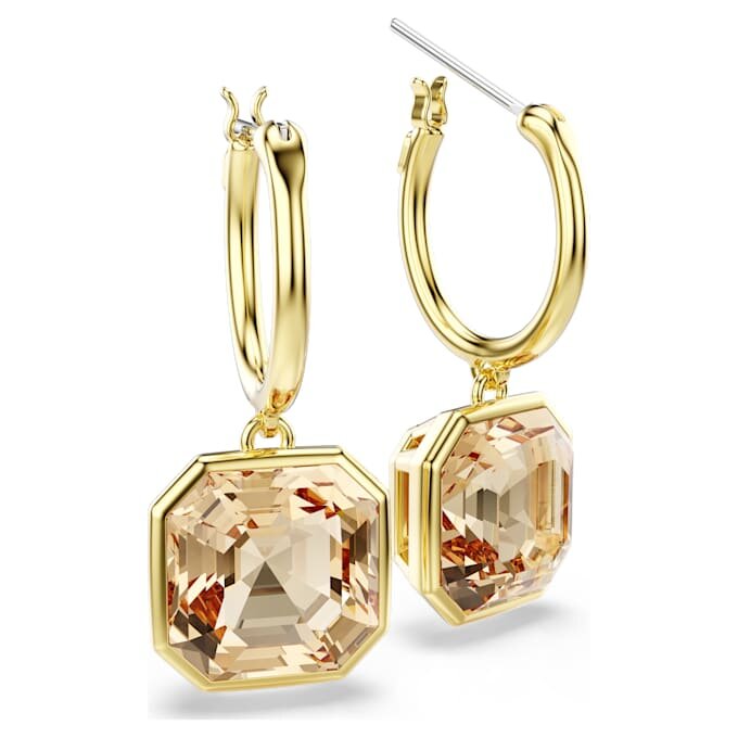 Boucles d’oreilles pendantes Millenia, taille carrée, couleur caramel, plaquées or Boucles d’oreilles pendantes Millenia, taille carrée, couleur caramel, plaquées or