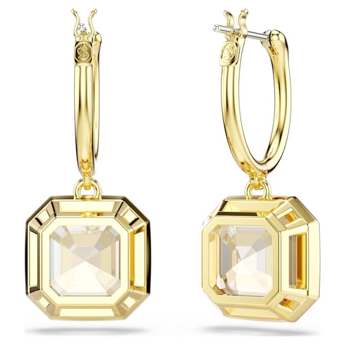 Boucles d’oreilles pendantes Millenia, taille carrée, couleur caramel, plaquées or Boucles d’oreilles pendantes Millenia, taille carrée, couleur caramel, plaquées or