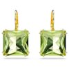 Boucles d’oreilles pendantes Millenia, taille carrée, vertes, plaquées or