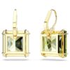 Boucles d’oreilles pendantes Millenia, taille carrée, vertes, plaquées or