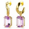 Boucles d’oreilles pendantes Millenia, taille octogonale, violettes, plaquées or