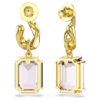 Boucles d’oreilles pendantes Millenia, taille octogonale, violettes, plaquées or