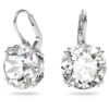 Boucles d’oreilles pendantes Millenia, taille ronde, blanches, plaquées rhodium Boucles d’oreilles pendantes Millenia, taille ronde, blanches, plaquées rhodium