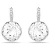 Boucles d’oreilles pendantes Millenia, taille ronde, blanches, plaquées rhodium Boucles d’oreilles pendantes Millenia, taille ronde, blanches, plaquées rhodium
