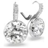 Boucles d’oreilles pendantes Millenia, taille ronde, blanches, plaquées rhodium Boucles d’oreilles pendantes Millenia, taille ronde, blanches, plaquées rhodium