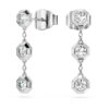 Boucles d’oreilles pendantes octogonales avec diamants synthétiques 0,6 ct au total, forme ronde, argent sterling Boucles d’oreilles pendantes octogonales avec diamants synthétiques 0,6 ct au total, forme ronde, argent sterling
