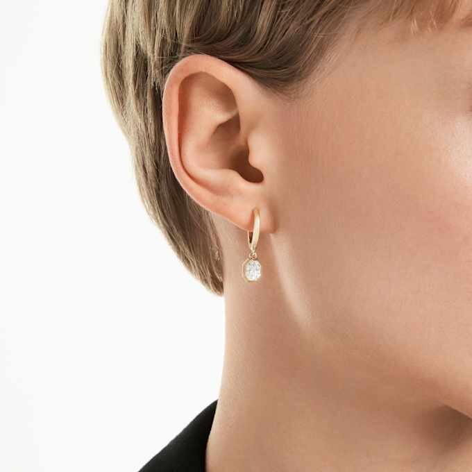 Boucles d’oreilles pendantes octogonales avec diamants synthétiques, 1,0 ct au total, forme octogonale, or jaune 14 carats Boucles d’oreilles pendantes octogonales avec diamants synthétiques, 1,0 ct au total, forme octogonale, or jaune 14 carats