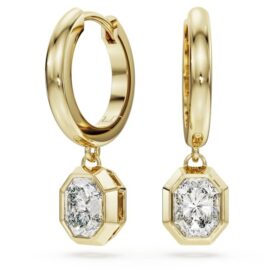 Boucles d’oreilles pendantes octogonales avec diamants synthétiques, 1,0 ct au total, forme octogonale, or jaune 14 carats Boucles d’oreilles pendantes octogonales avec diamants synthétiques, 1,0 ct au total, forme octogonale, or jaune 14 carats