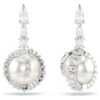 Boucles d’oreilles pendantes « Serpent » avec perle en cristal, tailles variées, Année du Serpent, blanc, plaqué rhodium Boucles d’oreilles pendantes « Serpent » avec perle en cristal, tailles variées, Année du Serpent, blanc, plaqué rhodium