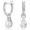 Boucles d’oreilles pendantes Stilla, taille poire, taille ronde, blanches, plaquées rhodium Boucles d’oreilles pendantes Stilla, taille poire, taille ronde, blanches, plaquées rhodium