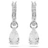Boucles d’oreilles pendantes Stilla, taille poire, taille ronde, blanches, plaquées rhodium Boucles d’oreilles pendantes Stilla, taille poire, taille ronde, blanches, plaquées rhodium