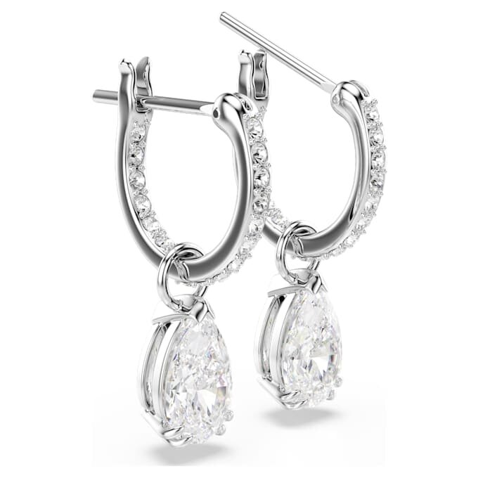 Boucles d’oreilles pendantes Stilla, taille poire, taille ronde, blanches, plaquées rhodium Boucles d’oreilles pendantes Stilla, taille poire, taille ronde, blanches, plaquées rhodium
