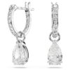 Boucles d’oreilles pendantes Stilla, taille poire, taille ronde, blanches, plaquées rhodium Boucles d’oreilles pendantes Stilla, taille poire, taille ronde, blanches, plaquées rhodium