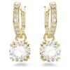 Boucles d’oreilles pendantes Stilla, taille ronde, blanches, plaquées or Boucles d’oreilles pendantes Stilla, taille ronde, blanches, plaquées or
