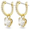 Boucles d’oreilles pendantes Stilla, taille ronde, blanches, plaquées or Boucles d’oreilles pendantes Stilla, taille ronde, blanches, plaquées or