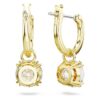 Boucles d’oreilles pendantes Stilla, taille ronde, blanches, plaquées or Boucles d’oreilles pendantes Stilla, taille ronde, blanches, plaquées or