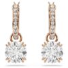 Boucles d’oreilles pendantes Stilla, taille ronde, blanches, plaquées or rose Boucles d’oreilles pendantes Stilla, taille ronde, blanches, plaquées or rose