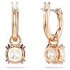 Boucles d’oreilles pendantes Stilla, taille ronde, blanches, plaquées or rose Boucles d’oreilles pendantes Stilla, taille ronde, blanches, plaquées or rose