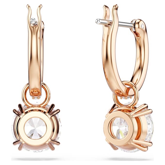 Boucles d’oreilles pendantes Stilla, taille ronde, blanches, plaquées or rose Boucles d’oreilles pendantes Stilla, taille ronde, blanches, plaquées or rose