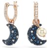 Boucles d’oreilles pendantes Sublima en perles de cristal, design asymétrique, lune, multicolores, plaquées or rose Boucles d’oreilles pendantes Sublima en perles de cristal, design asymétrique, lune, multicolores, plaquées or rose