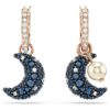 Boucles d’oreilles pendantes Sublima en perles de cristal, design asymétrique, lune, multicolores, plaquées or rose Boucles d’oreilles pendantes Sublima en perles de cristal, design asymétrique, lune, multicolores, plaquées or rose