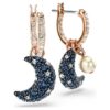 Boucles d’oreilles pendantes Sublima en perles de cristal, design asymétrique, lune, multicolores, plaquées or rose Boucles d’oreilles pendantes Sublima en perles de cristal, design asymétrique, lune, multicolores, plaquées or rose