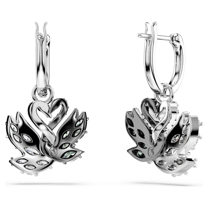 Boucles d’oreilles pendantes « Swan » : cygne, noir, finition métaux mélangés Boucles d’oreilles pendantes « Swan » : cygne, noir, finition métaux mélangés
