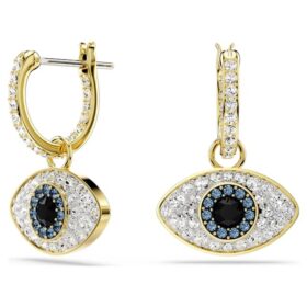 Boucles d’oreilles pendantes Symbolica « Œil maléfique », bleues, plaquées or Boucles d’oreilles pendantes Symbolica « Œil maléfique », bleues, plaquées or