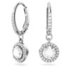 Boucles d’oreilles pendantes Una Angelic, taille ronde, pavé, blanches, plaquées rhodium Boucles d’oreilles pendantes Una Angelic, taille ronde, pavé, blanches, plaquées rhodium