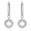 Boucles d’oreilles pendantes Una Angelic, taille ronde, pavé, blanches, plaquées rhodium Boucles d’oreilles pendantes Una Angelic, taille ronde, pavé, blanches, plaquées rhodium